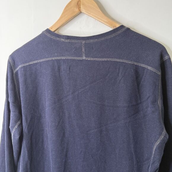 Vince Mens Pullover Size M Navy Long Sleeve Sweater Cotton Preppy Minimalist - Picture 4 of 12